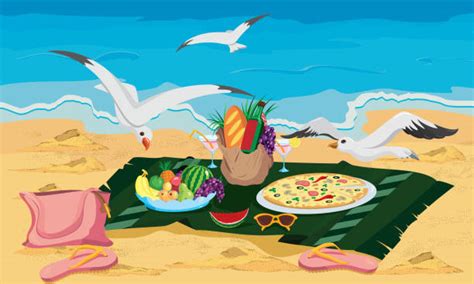 Seagull Stealing Food Illustrations, Royalty-Free Vector Graphics ...