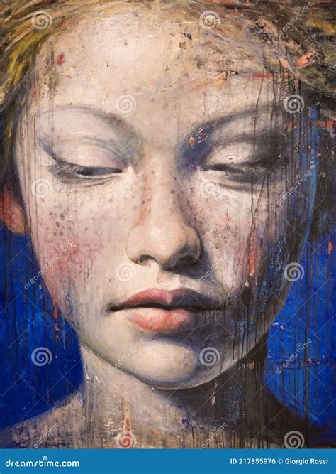 Painting Art: Girl Face with Sad Expression Editorial Photo - Image of ...