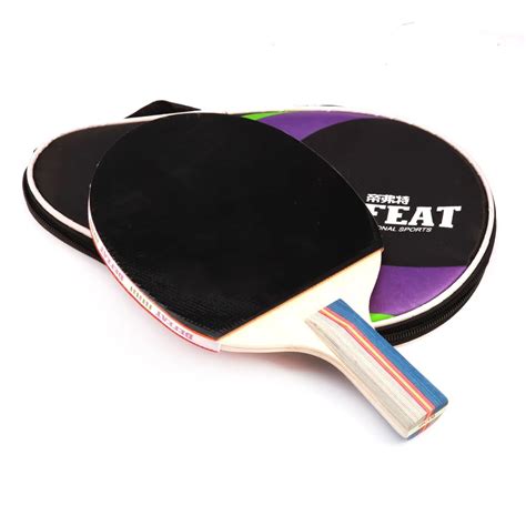 Table Tennis Rackets Pingpong Paddles Racket Rubber Long Handle Sports Accessories With Bag-in ...