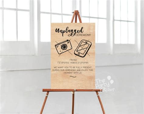 Unplugged Wedding Ceremony Printable Sign / Instant Download - Etsy