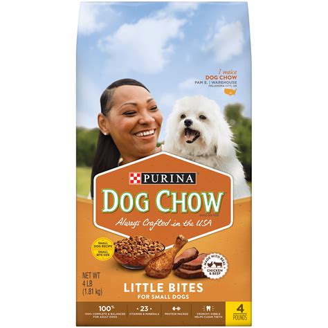 Purina Dog Chow Small Breed Dry Dog Food Little Bites With Real Chicken & Beef - 4 lb. Bag ...