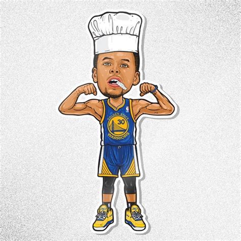 Steph Curry Sticker Chef Curry Sports Caricature | Etsy