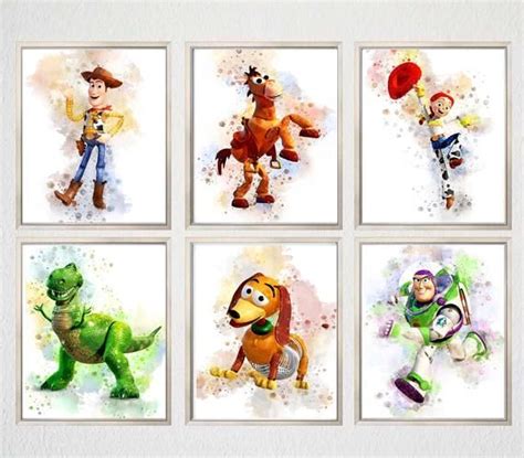 Set 6 Toy Story PRINTABLE Art Toy Story Watercolor Print Toy Story Art ...