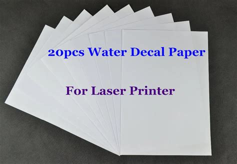 (20pcs/lot) A4 Clear/Transparent Paper Water Slide Decal Paper Laser ...