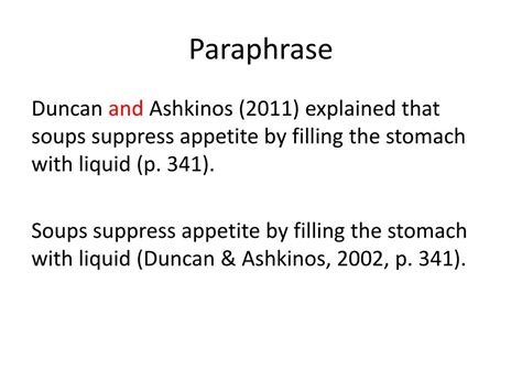 paraphrase in text citation apa format