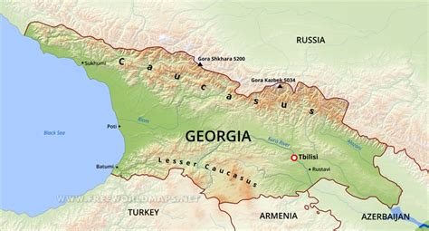 Georgia Physical Map