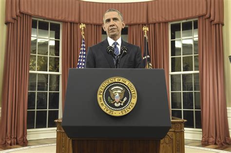 Why was President Obama standing during his Oval Office address? - The Washington Post