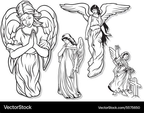 Angel set Royalty Free Vector Image - VectorStock