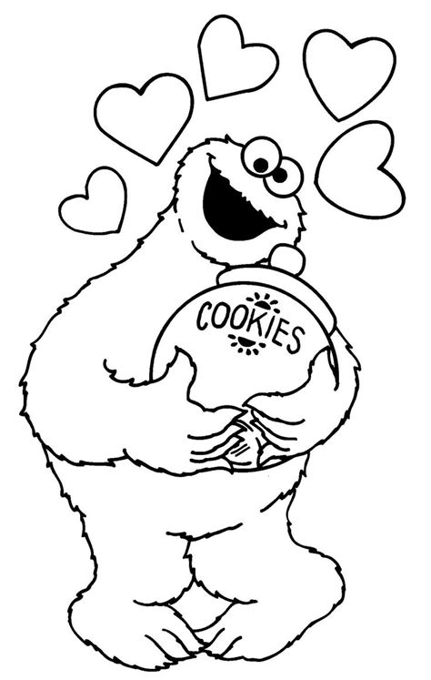 Cookie monster coloring pages to download and print for free