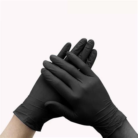 4046 POWDER FREE BLACK NITRILE GLOVES LARGE EN455 EN374 10X100 ...