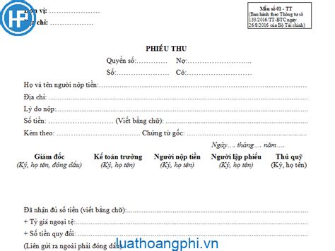 Phiếu thu tiếng Anh là gì? Thu tiền tiếng Anh là gì?