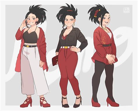 Aesthetic Momo Yaoyorozu Casual Outfit Fanart - Anime WP List