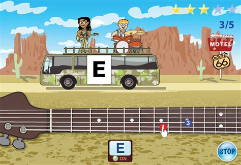 Beginner guitar lessons for kids teach how to play with games and songs.