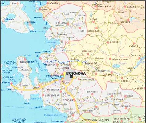 Geographical Location of Bornova Depending on Izmir | Download Scientific Diagram