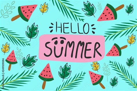 Hello Summer banner holiday logo. Trendy texture. Summer Wallpaper ...