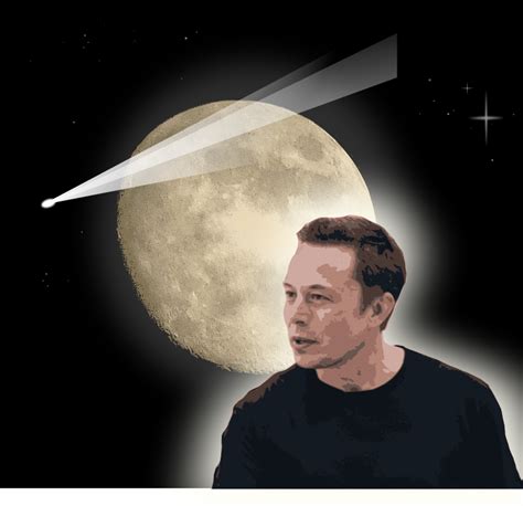 Elon Musk and the Moon - Openclipart