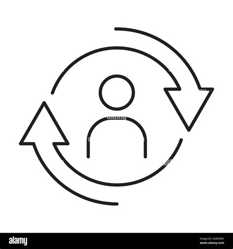 Personnel change outline icon vector people in round cycle symbol human resource concept for ...