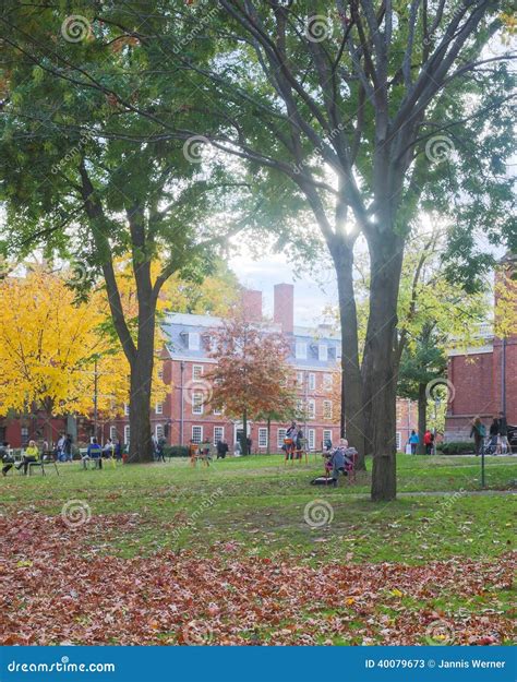 Harvard Yard Fall Day editorial stock photo. Image of education - 40079673