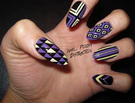 naildistraction: Purple and yellow nails. ... | fuck yeah nail art!