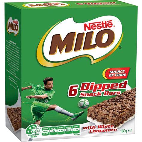 Nestle Milo Dipped Snack Bars 6 Pack | Woolworths