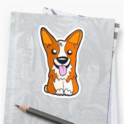 "Adorable Corgi" Sticker by Kattalana | Redbubble