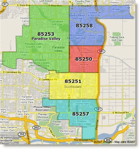 Paradise Valley Zip Code Map