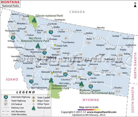 Montana National Parks Map | Montana national parks, National parks map ...