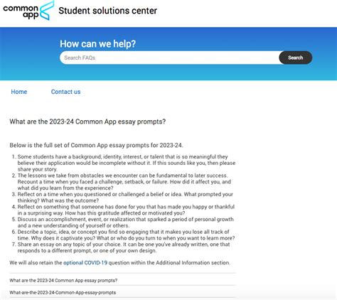 Common Application Essay Prompts for 2023-2024 Confirmed – Admissions Blog