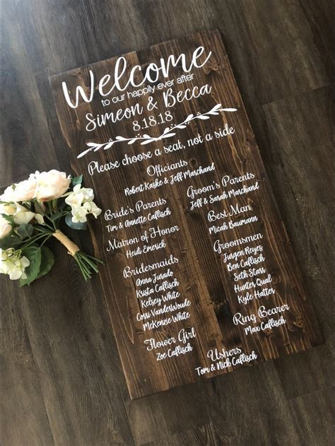 Wedding Program Sign | Bridal Party Sign | Alternative Wedding Program Welcome Sign | Rustic ...