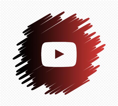 HD Youtube YT Aesthetic Black & Red Outline Logo Symbol Sign Icon PNG | Citypng