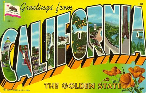 California postcard, Vintage california, Vintage postcard