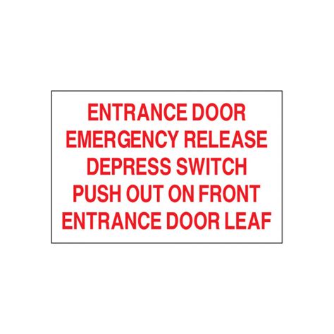 Entrance Door Emergency Release Decal - Decals