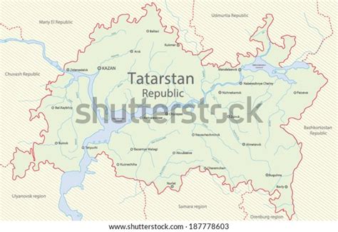 Map Tatarstan Republic Russia Stock Vector (Royalty Free) 187778603 ...