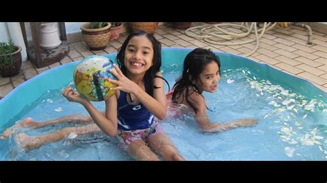 Kiddy pool / Kids swimming in outdoor kiddie pool / Plastic kiddie pool - YouTube