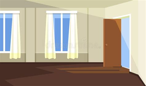 Empty Room Interior Flat Illustration Stock Vector - Illustration of drop, clean: 166264969