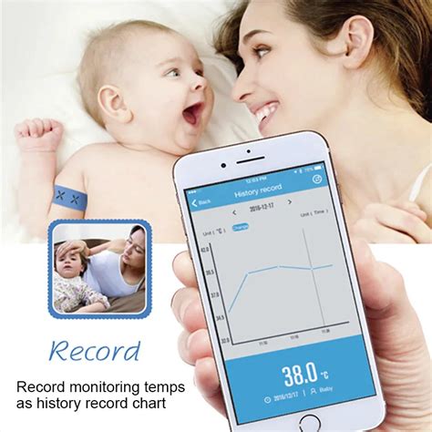 Bluetooth Remote Children Wearable Electronic Thermometer Smart Body Infant Temperature ...