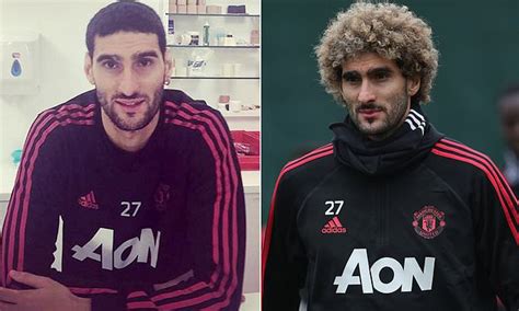 Manchester United midfielder Marouane Fellaini shows off dramatic new ...