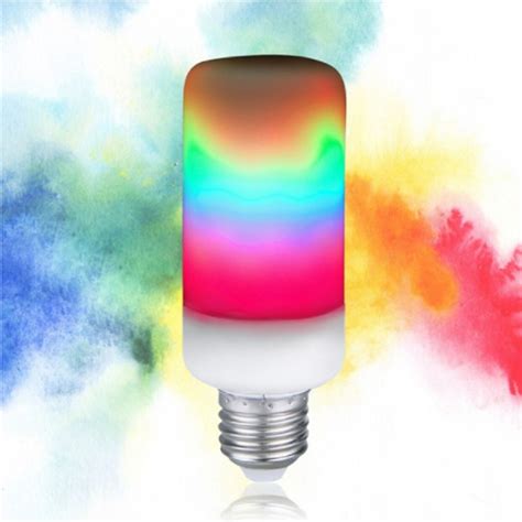 LED Flame Effect Corn Bulb E27 B22 E14 Rainbow Light Flicker Burning ...