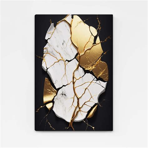 Black White and Gold Abstract Wall Art | MusaArtGallery™