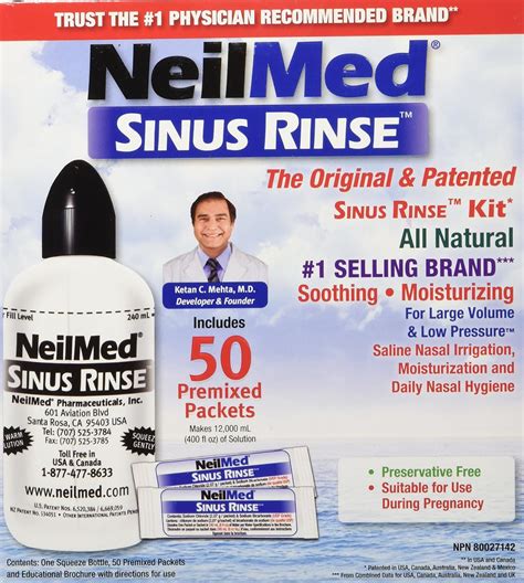 NeilMed Sinus Rinse Complete Kit, 50 Count: Amazon.ca: Health & Personal Care