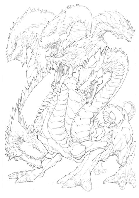 Hydra Dragon Drawing at GetDrawings | Free download