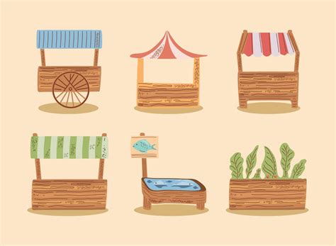 set of local market 10423356 Vector Art at Vecteezy