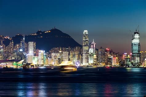 Premium Photo | Hong kong skyline at night