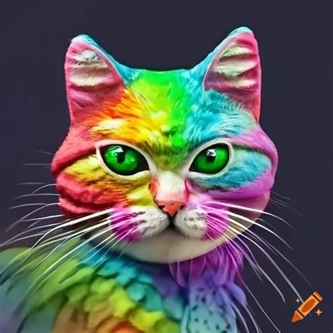 Rainbow tabby cat on Craiyon