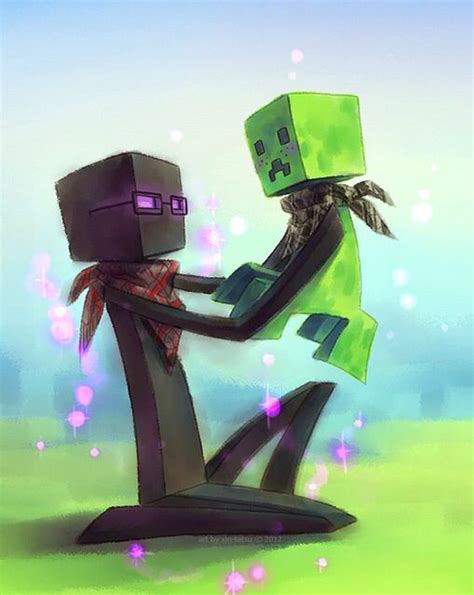 Enderman and creeper ^^ | Minecraft fan art, Minecraft art, Enderman ...