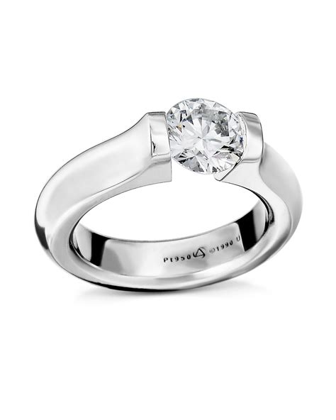 Platinum Tension Set Diamond Ring – Turgeon Raine