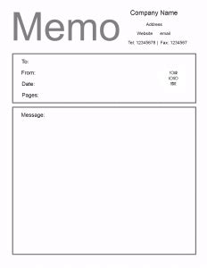 Free Microsoft Word Memo Template