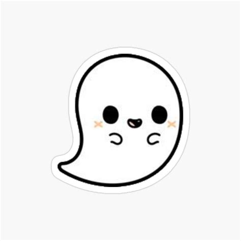 'Cute ghost' Glossy Sticker by Digital-Market | Cute halloween drawings ...