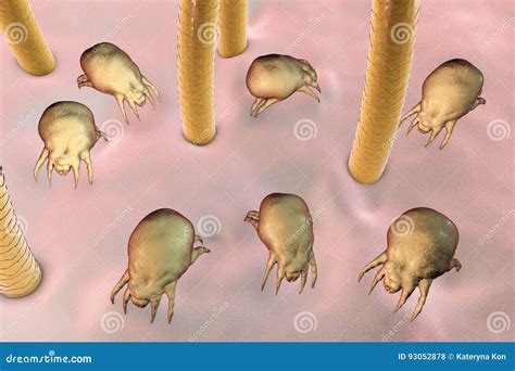 Dust Mite Dermatophagoides Which Lives in Dust and Furniture Stock Illustration - Illustration ...