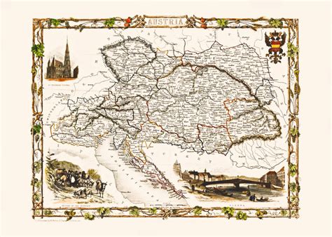 VINTAGE AUSTRIA MAP Historical Map of Austria Antique Map | Etsy